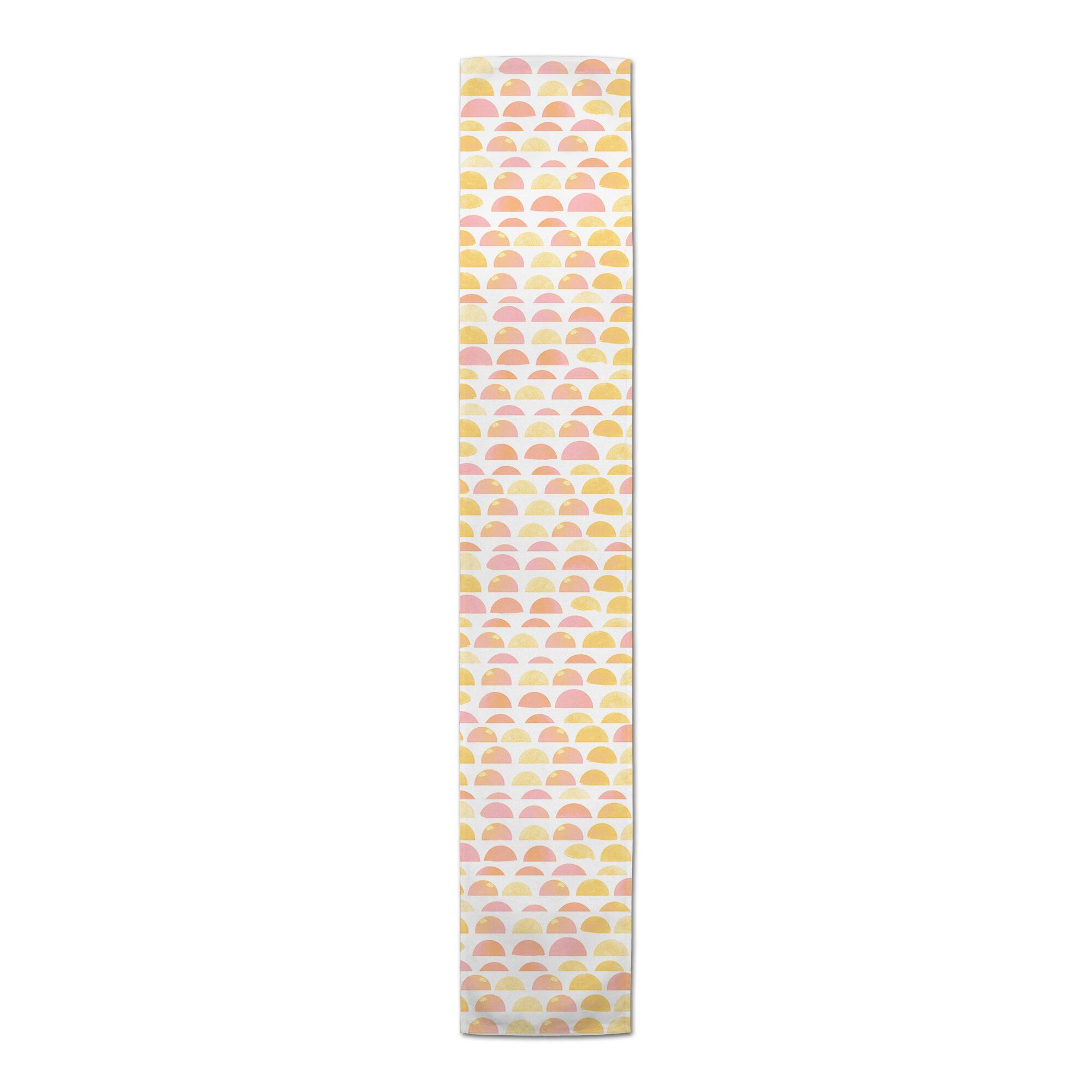 Pink & Yellow Half Circles Outdoor Table Runner